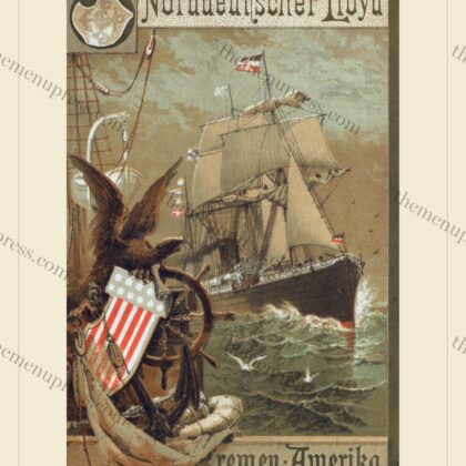 Norddeutscher Lloyd, Bremen · Daily Menu · 1884
