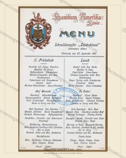 Hamburg-Amerika Linie · Schnelldampfer Deutschland · 1901