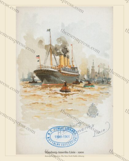 Hamburg-Amerika Linie · Menu · 1900