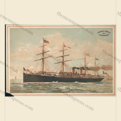 Compagnie Générale Transatlantique · Early Steamer Menu · 1886