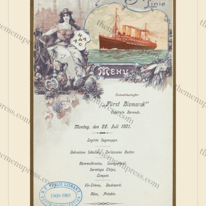 Hamburg-Amerika Linie · S.S. Fürst Bismarck Lunch · 1901