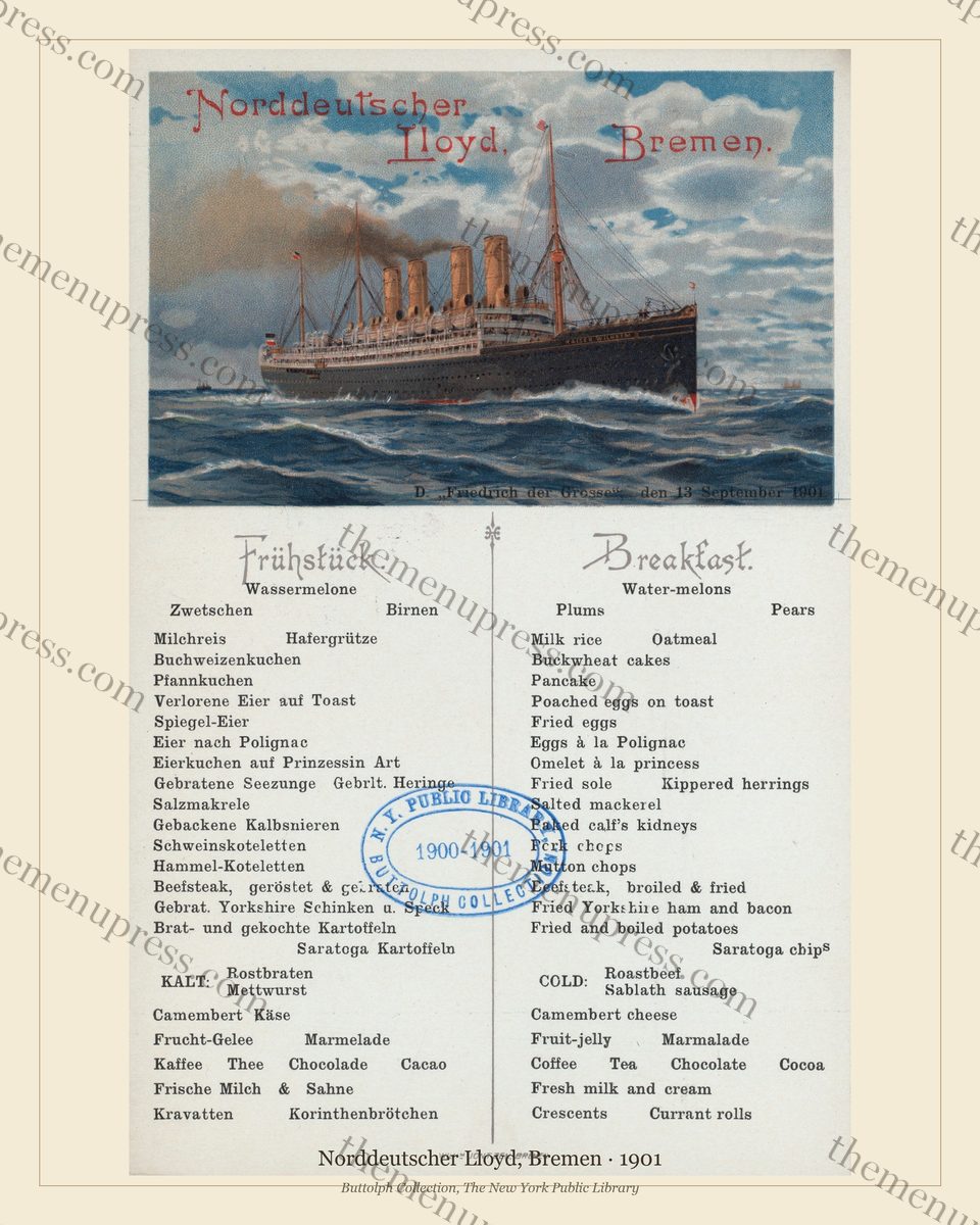 Norddeutscher Lloyd · Breakfast at Sea · 1901