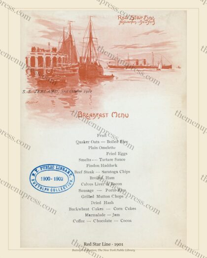 Red Star Line · S.S. Zeeland · 1901