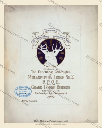 Hotel Majestic, Philadelphia · B.P.O.E. Grand Lodge Reunion · 1907