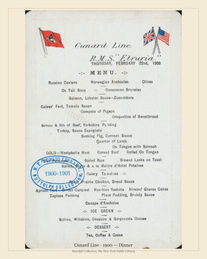 Cunard Line · 1900 — Dinner