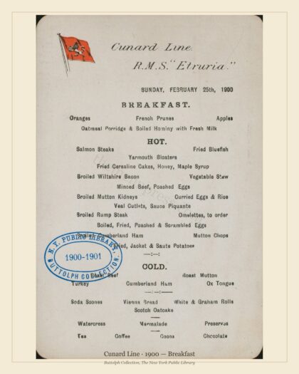 Cunard Line · 1900 — Breakfast