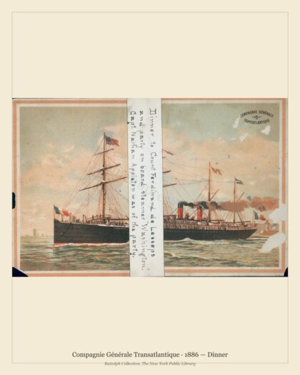 Compagnie Générale Transatlantique · 1886 — Dinner