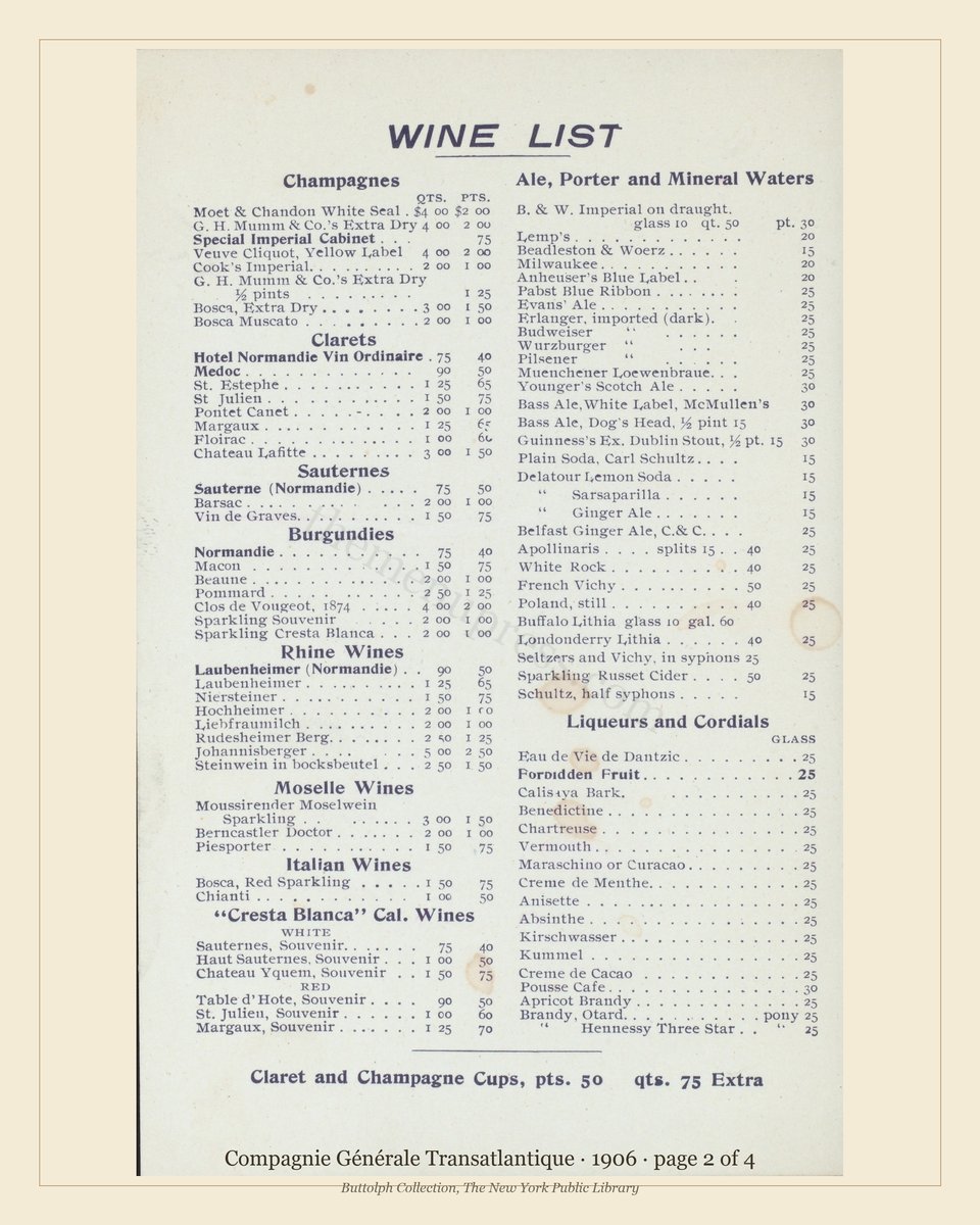 Vintage menu — page 2 of 4