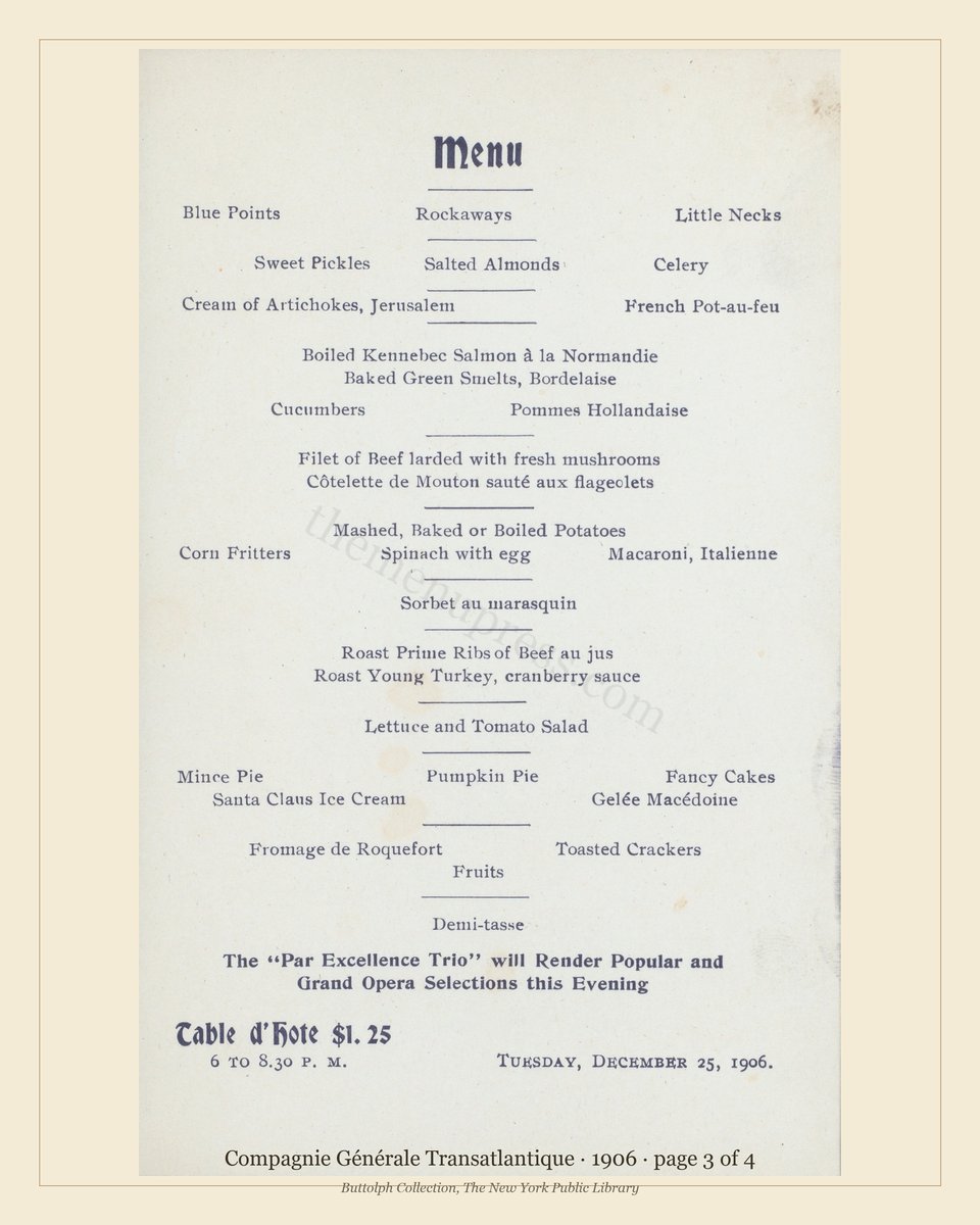 Vintage menu — page 3 of 4