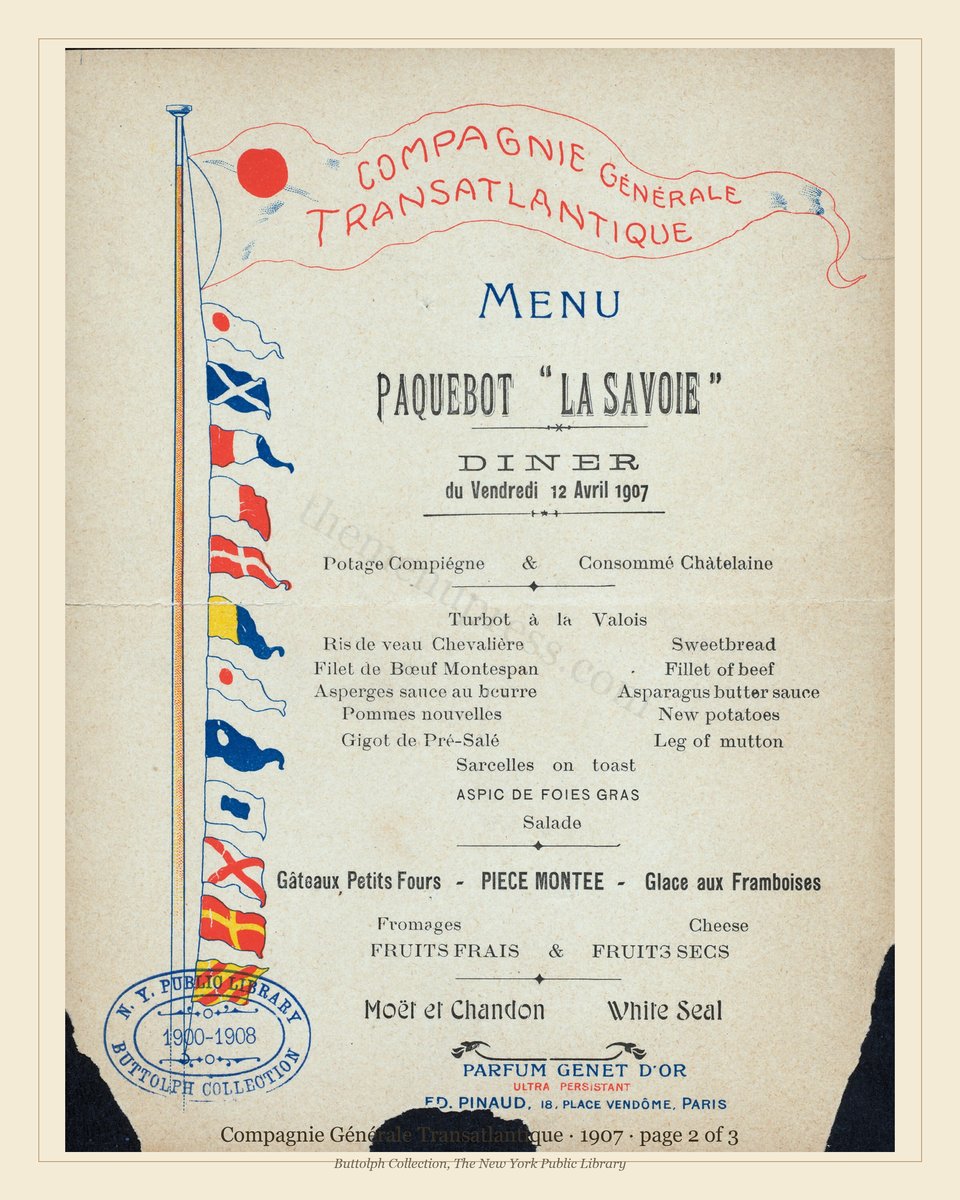 Vintage menu — page 2 of 3