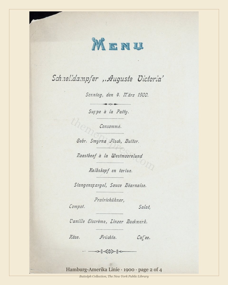 Vintage menu — page 2 of 4