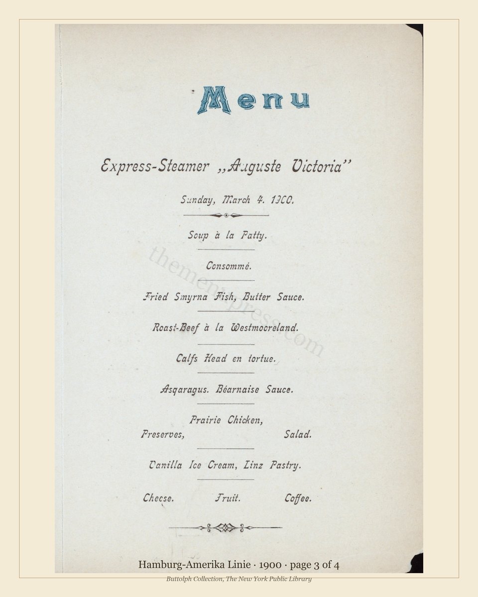 Vintage menu — page 3 of 4