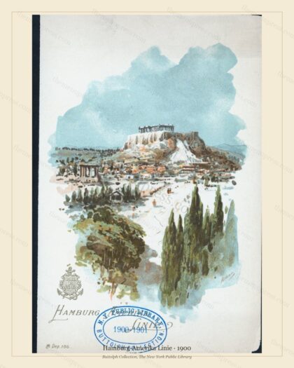 Vintage menu preview — 1900 Vintage Dining Menu — Hamburg-Amerika Linie, Transatlantic Ocean Liner Card