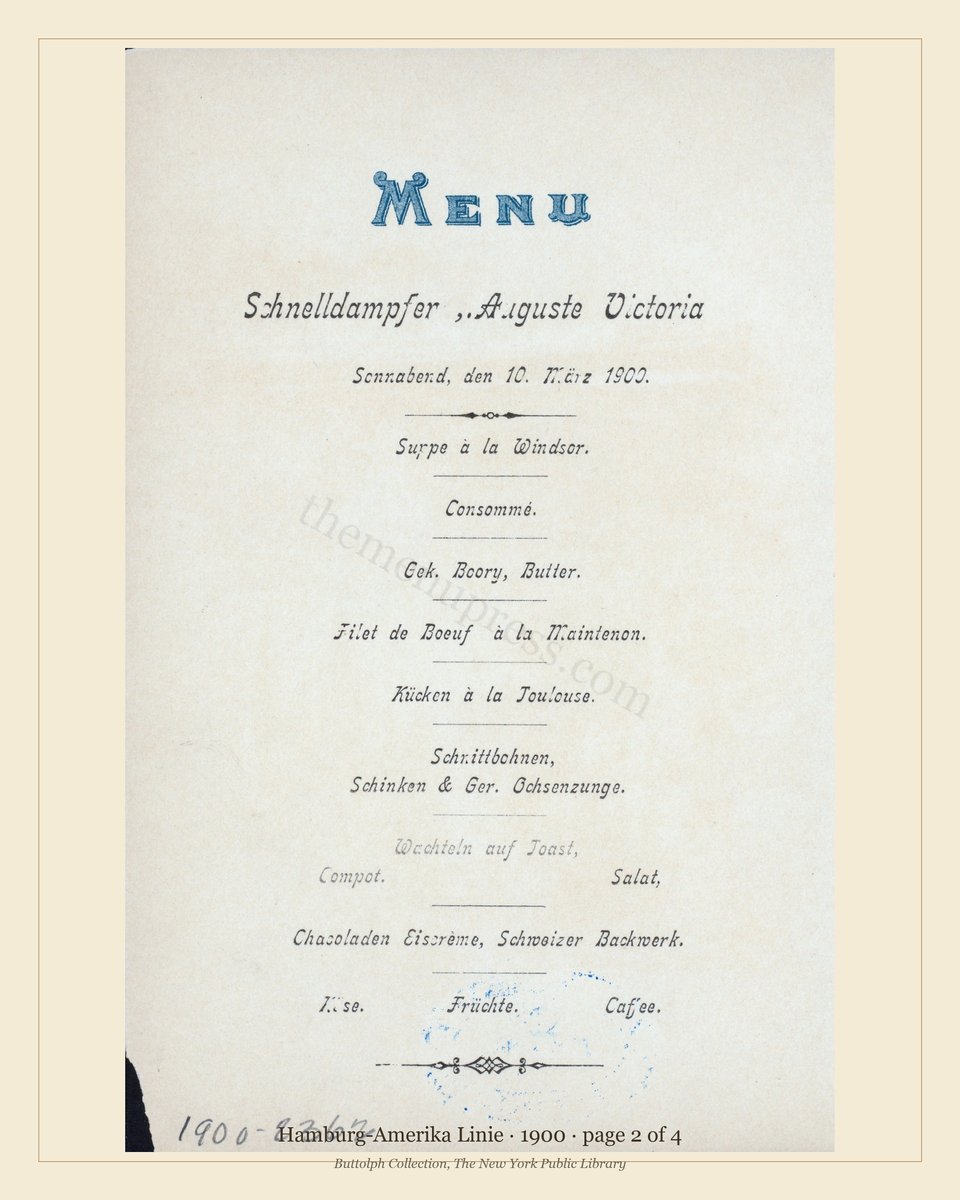 Vintage menu — page 2 of 4