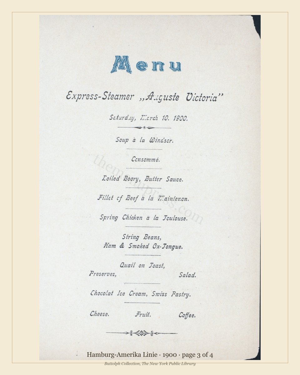 Vintage menu — page 3 of 4