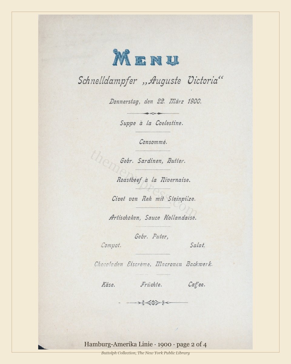 Vintage menu — page 2 of 4