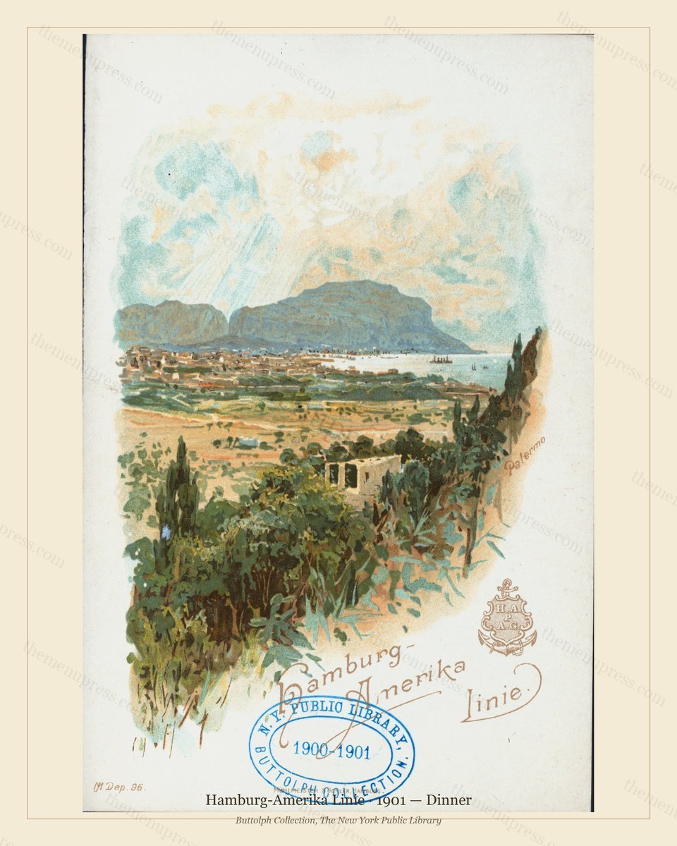 Vintage menu preview — 1901 Vintage Dinner Menu — Hamburg-Amerika Linie, Transatlantic Ocean Liner Card