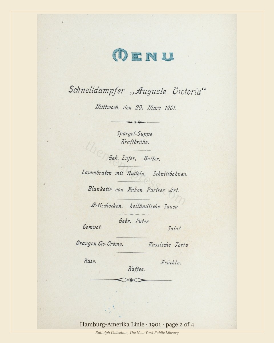 Vintage menu — page 2 of 4