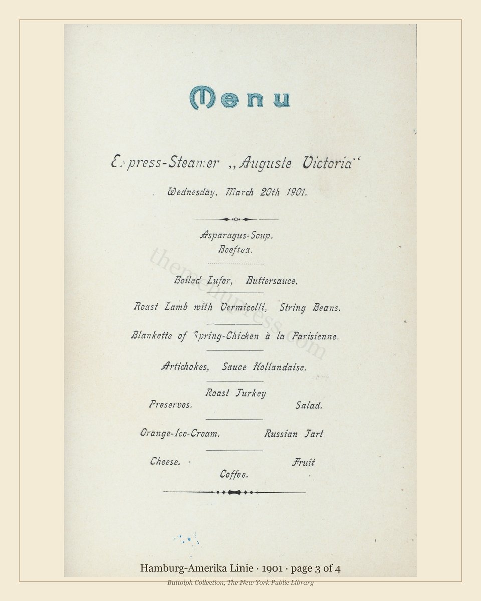 Vintage menu — page 3 of 4