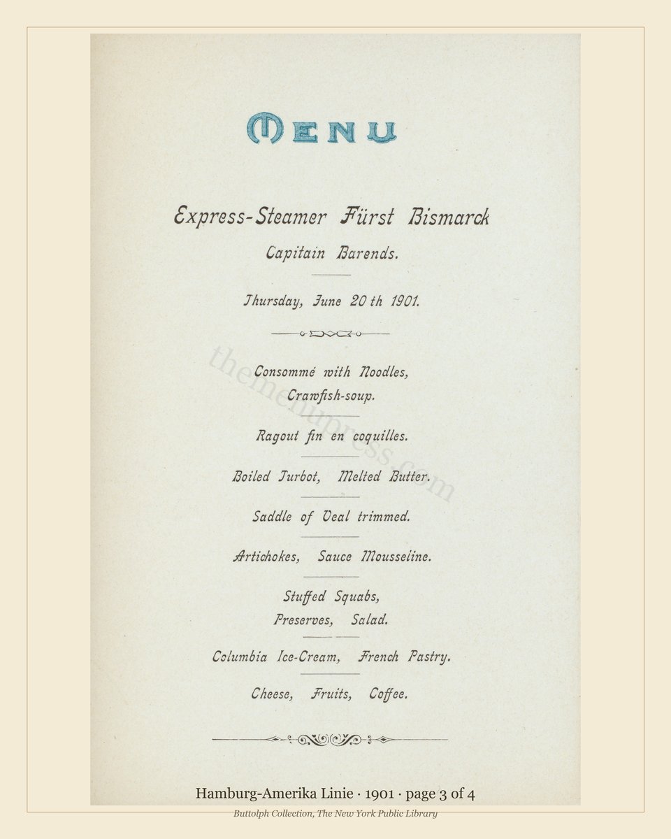 Vintage menu — page 3 of 4