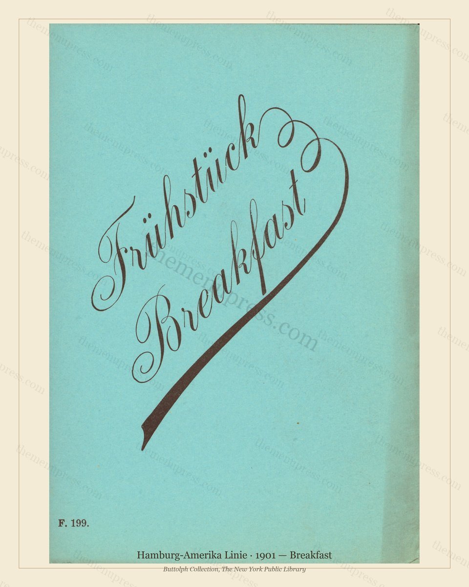 Vintage menu preview — 1901 Vintage Breakfast Menu — Hamburg-Amerika Linie, Transatlantic Ocean Liner C