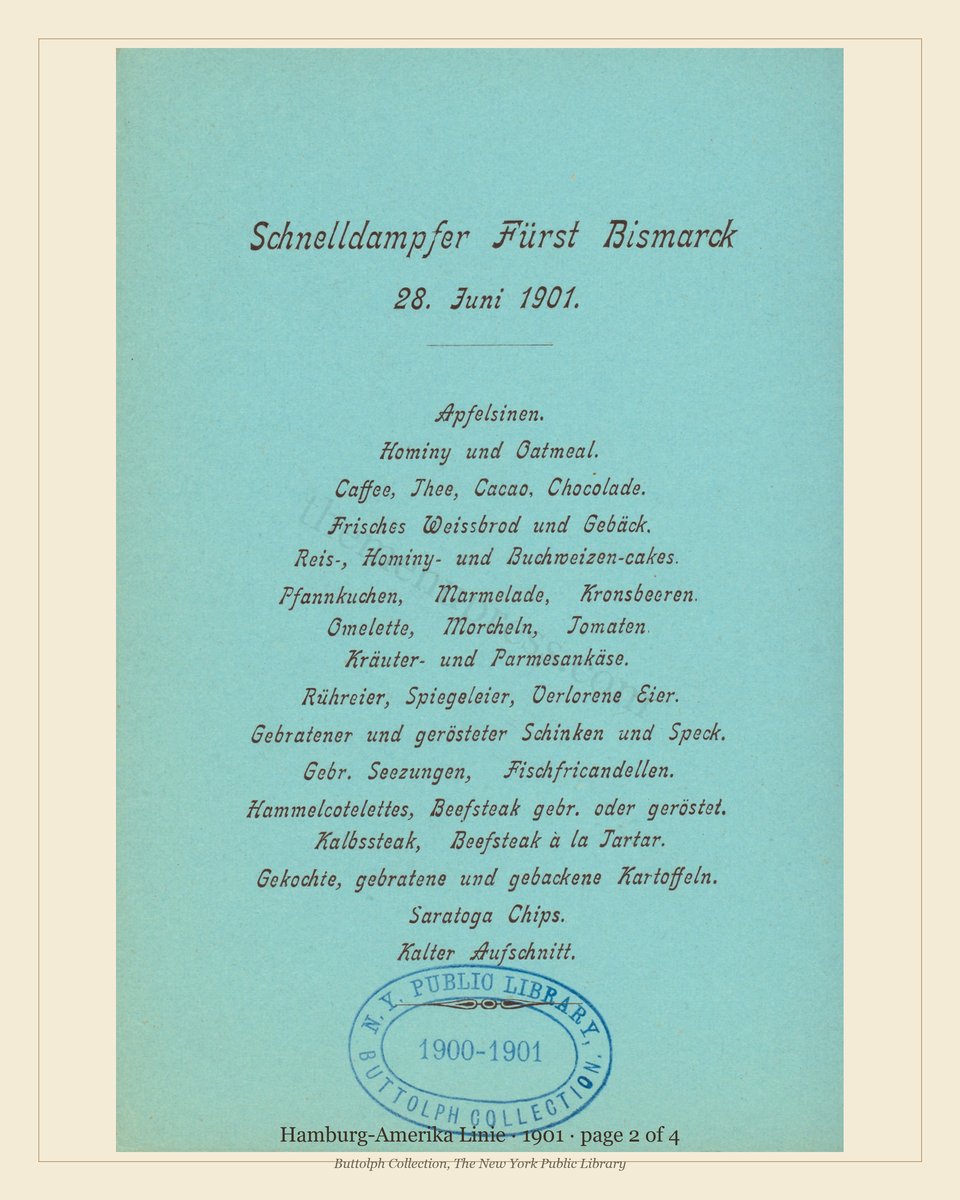 Vintage menu — page 2 of 4