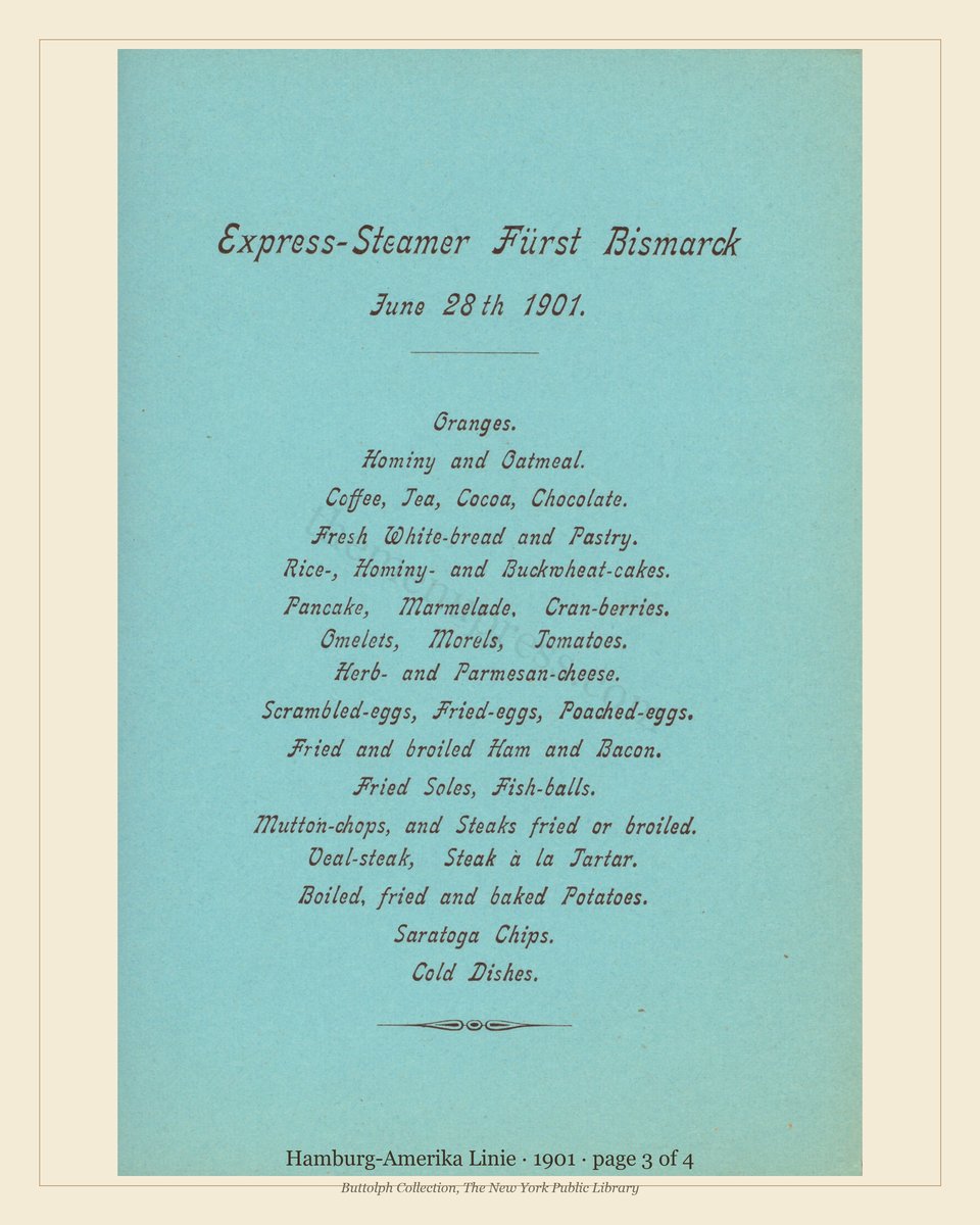 Vintage menu — page 3 of 4