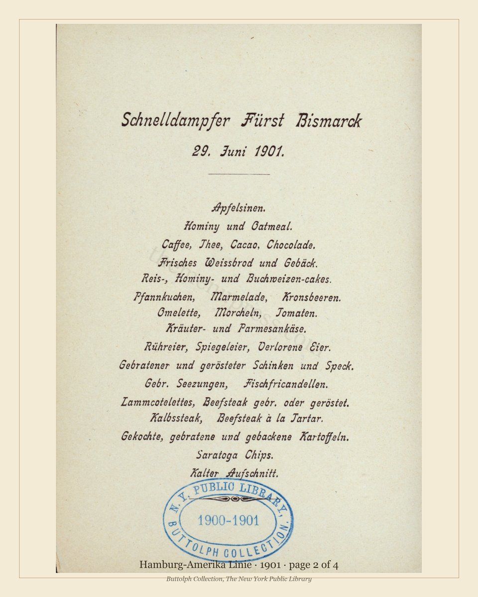 Vintage menu — page 2 of 4