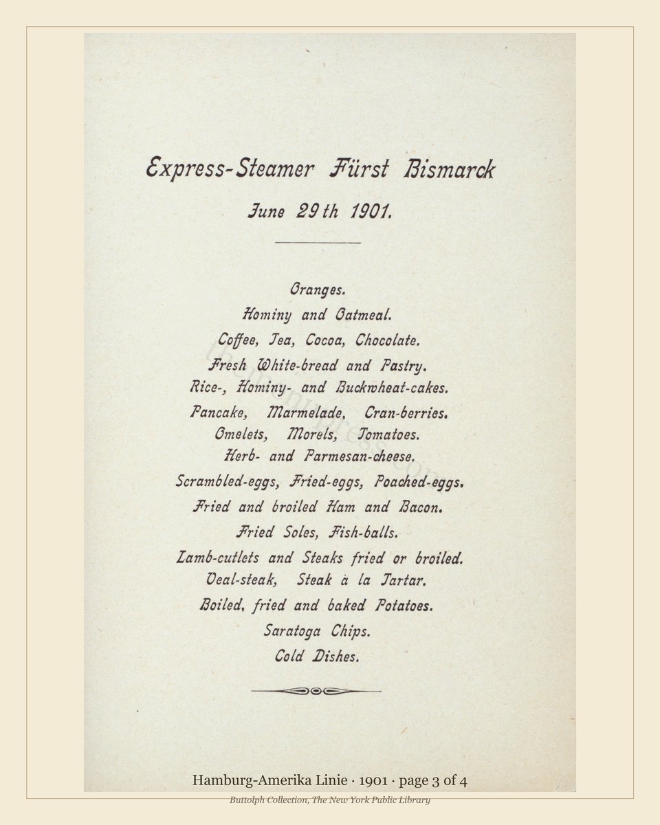 Vintage menu — page 3 of 4