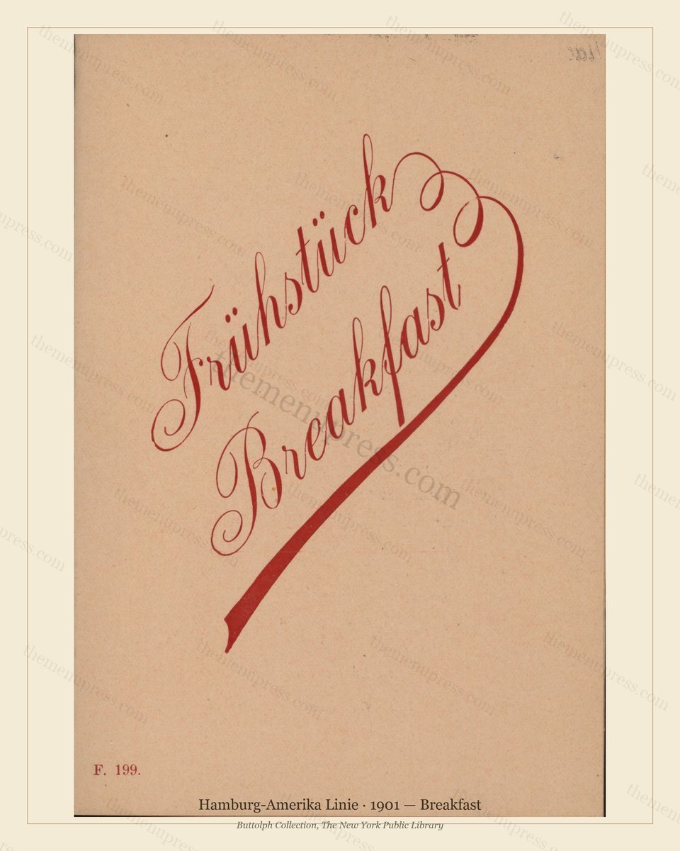 Vintage menu preview — 1901 Vintage Breakfast Menu — Hamburg-Amerika Linie, Transatlantic Ocean Liner C