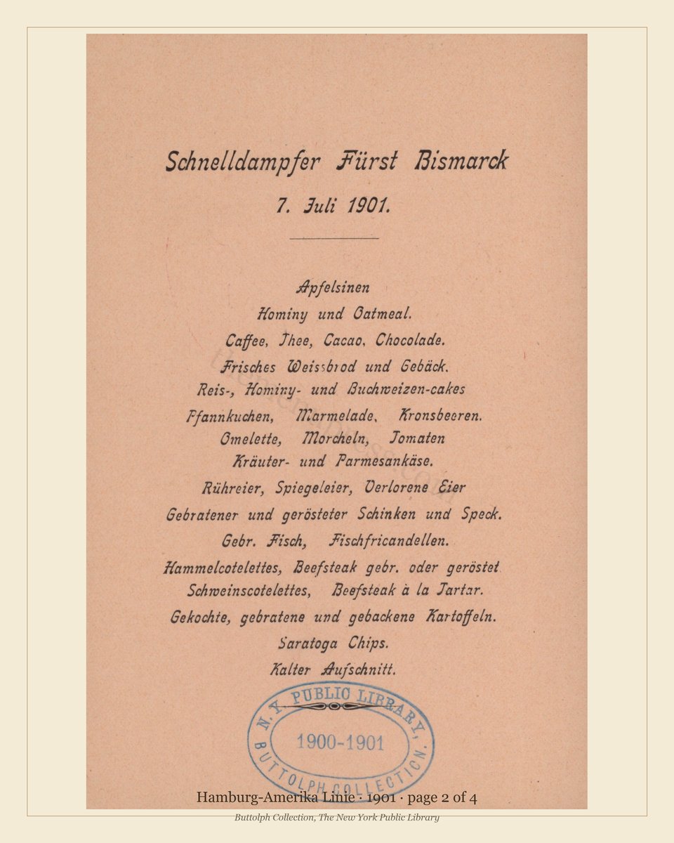 Vintage menu — page 2 of 4