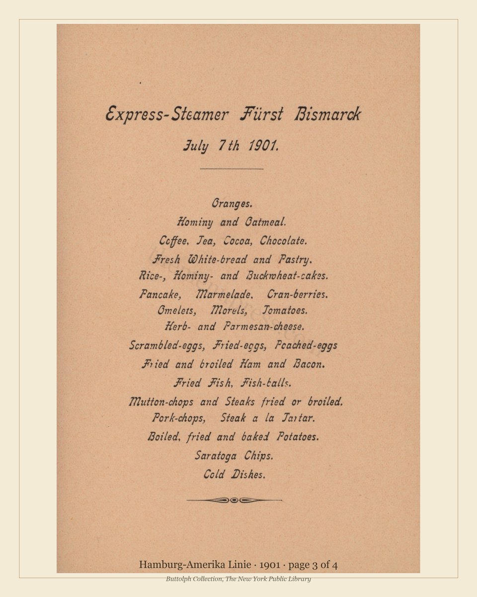 Vintage menu — page 3 of 4