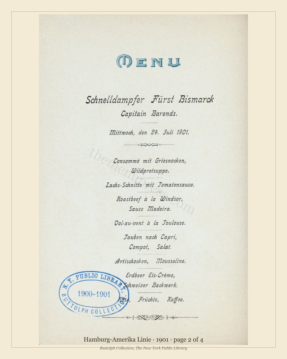 Vintage menu — page 2 of 4