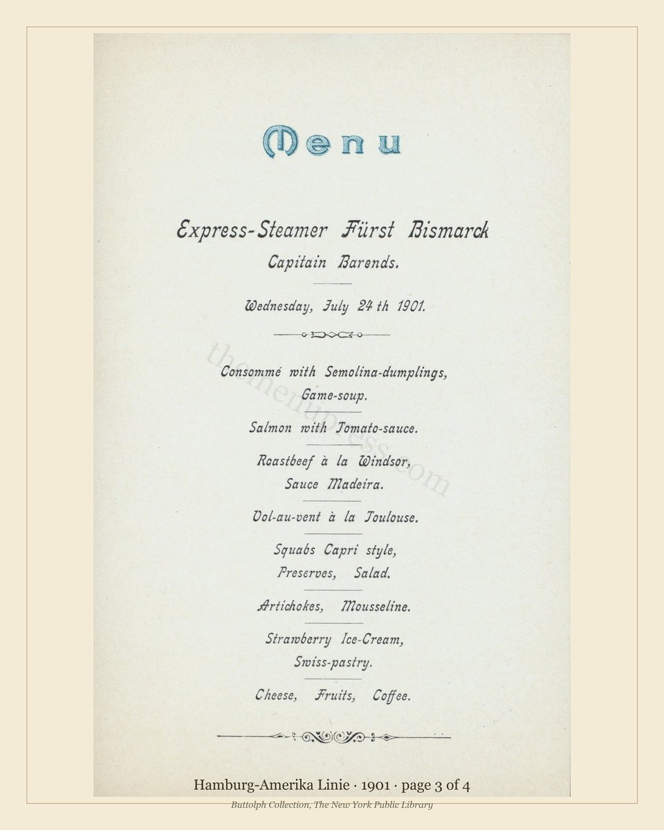 Vintage menu — page 3 of 4
