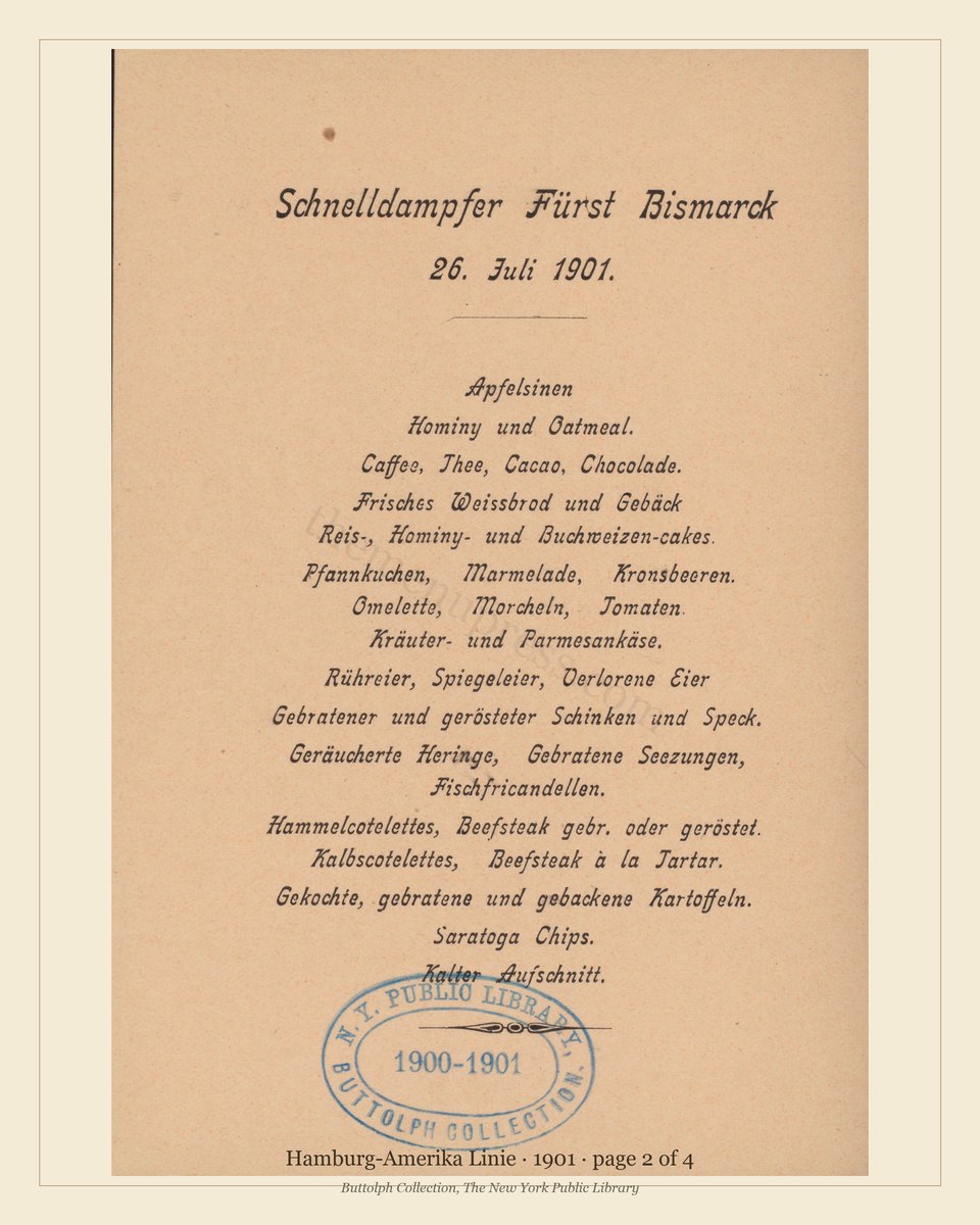 Vintage menu — page 2 of 4