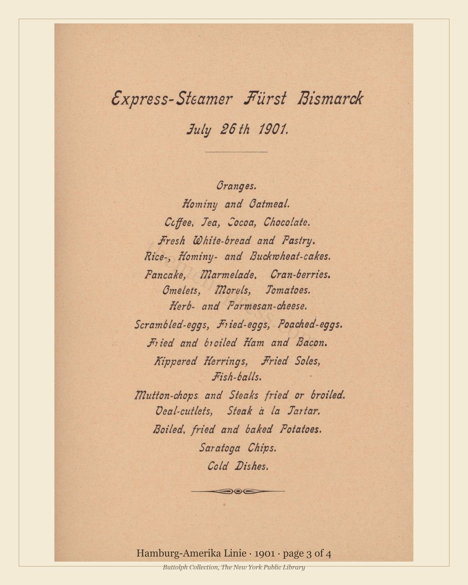 Vintage menu — page 3 of 4