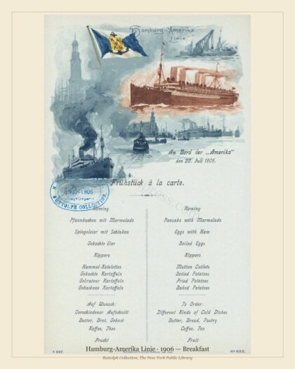 Hamburg-Amerika Linie · 1906 — Breakfast