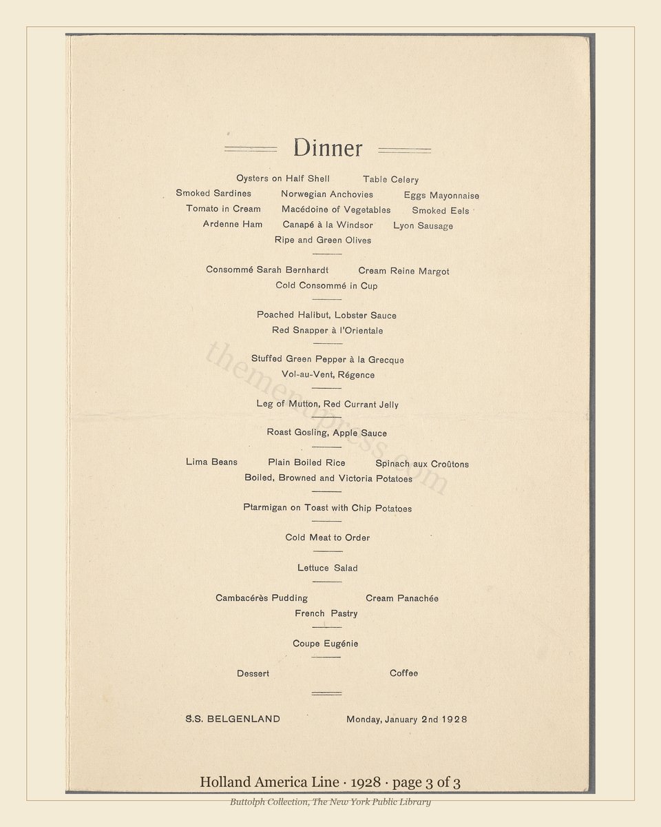Vintage menu — page 3 of 3