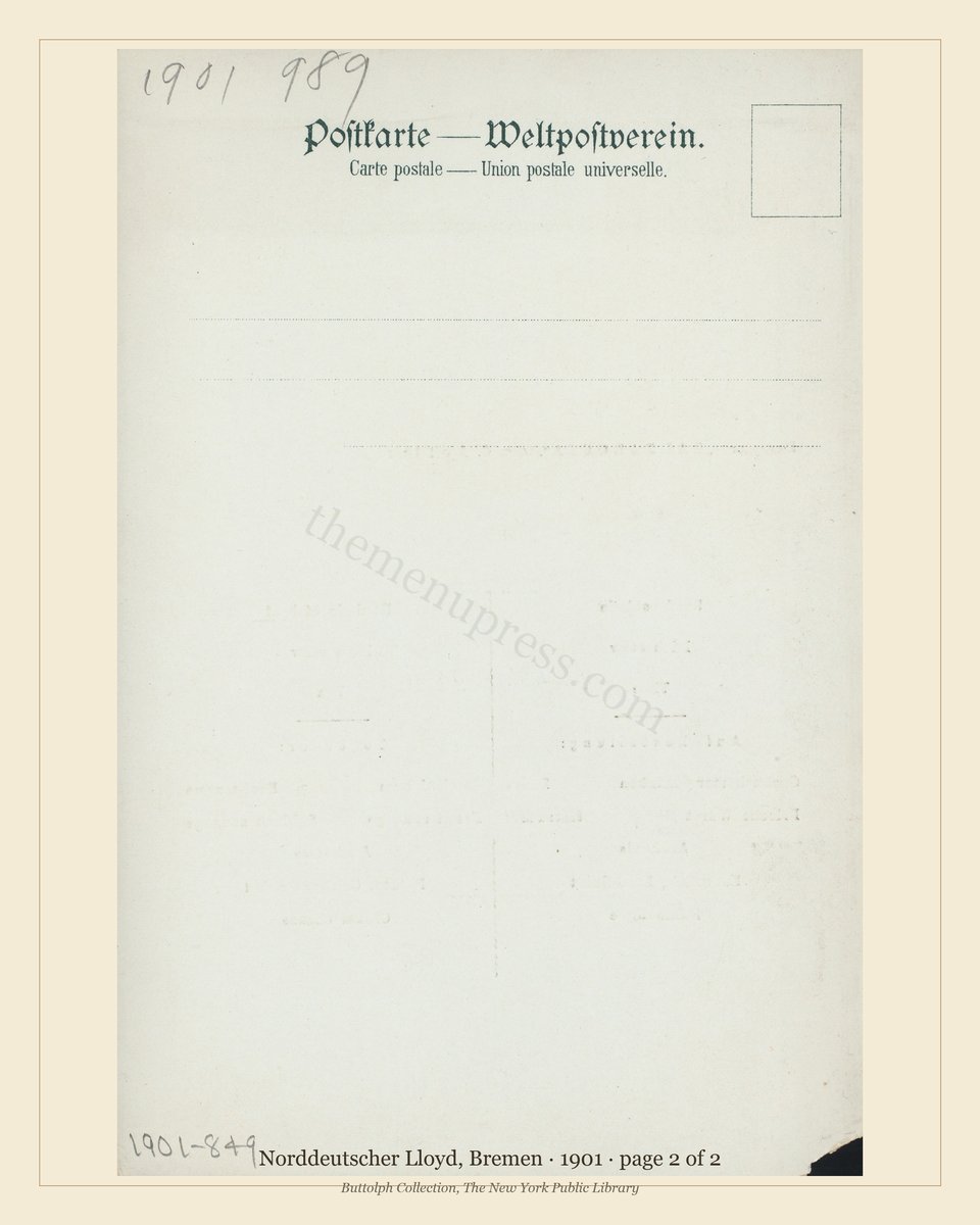 Vintage menu — page 2 of 2