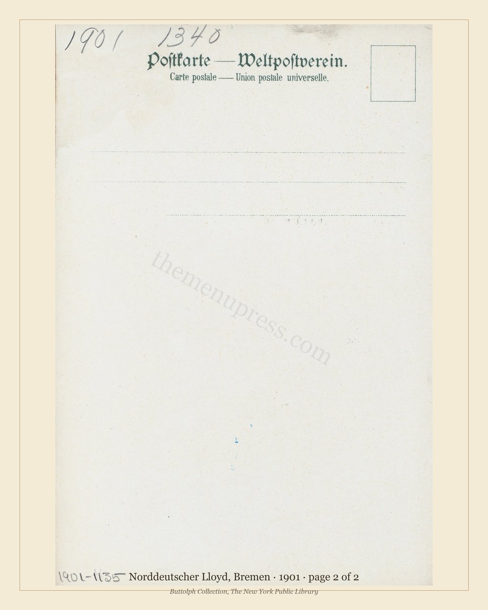 Vintage menu — page 2 of 2