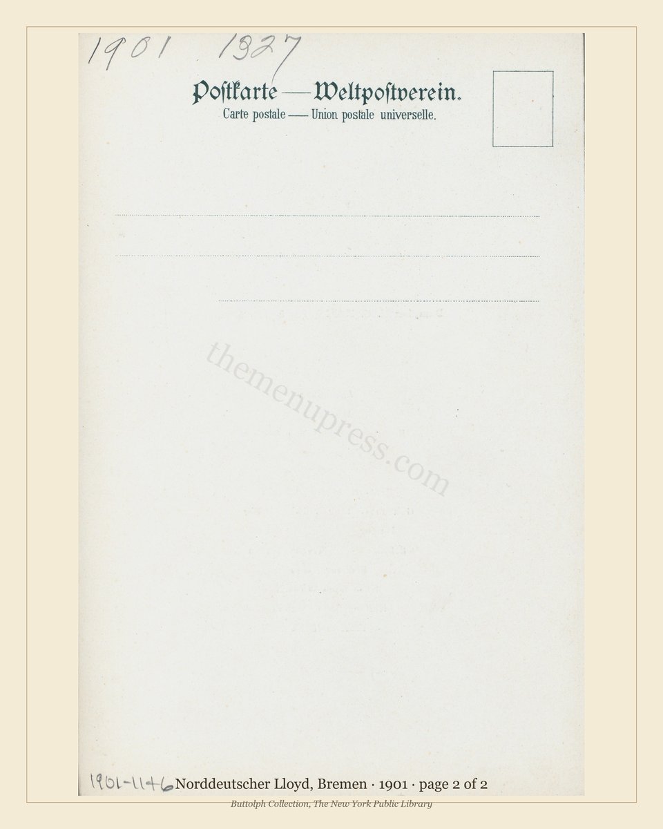 Vintage menu — page 2 of 2