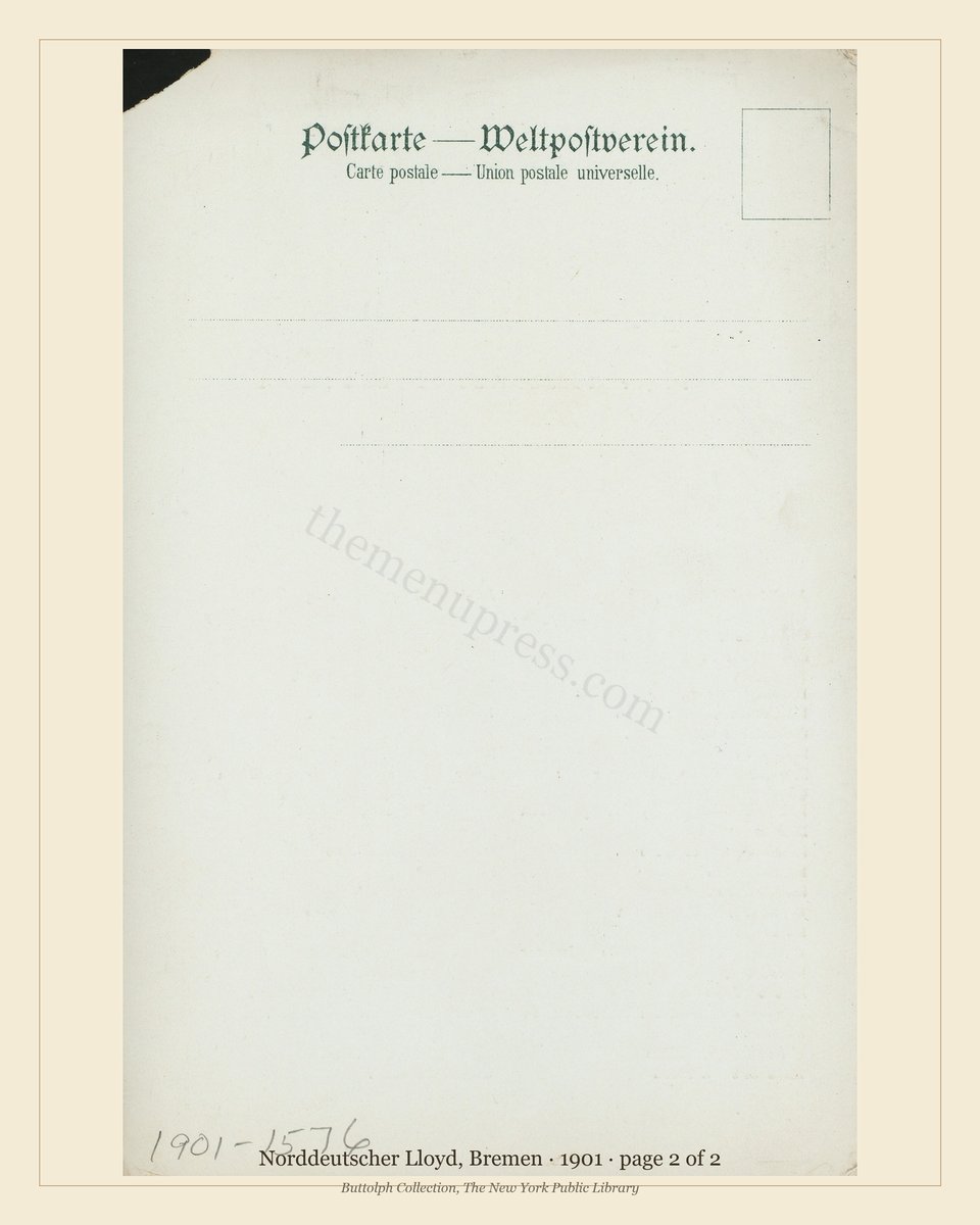 Vintage menu — page 2 of 2
