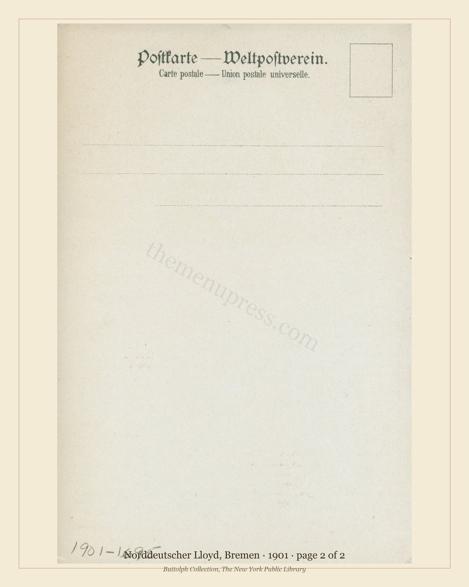 Vintage menu — page 2 of 2