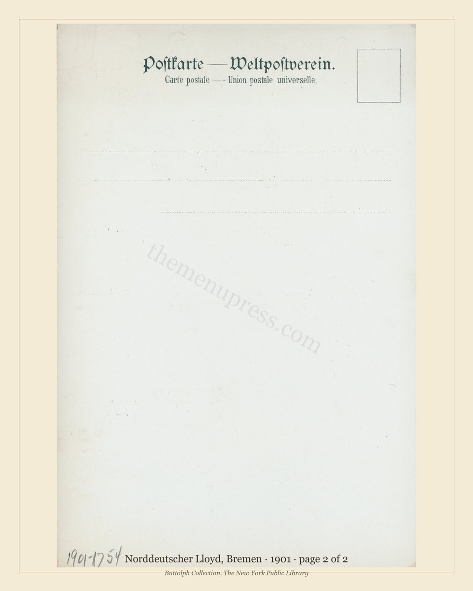 Vintage menu — page 2 of 2