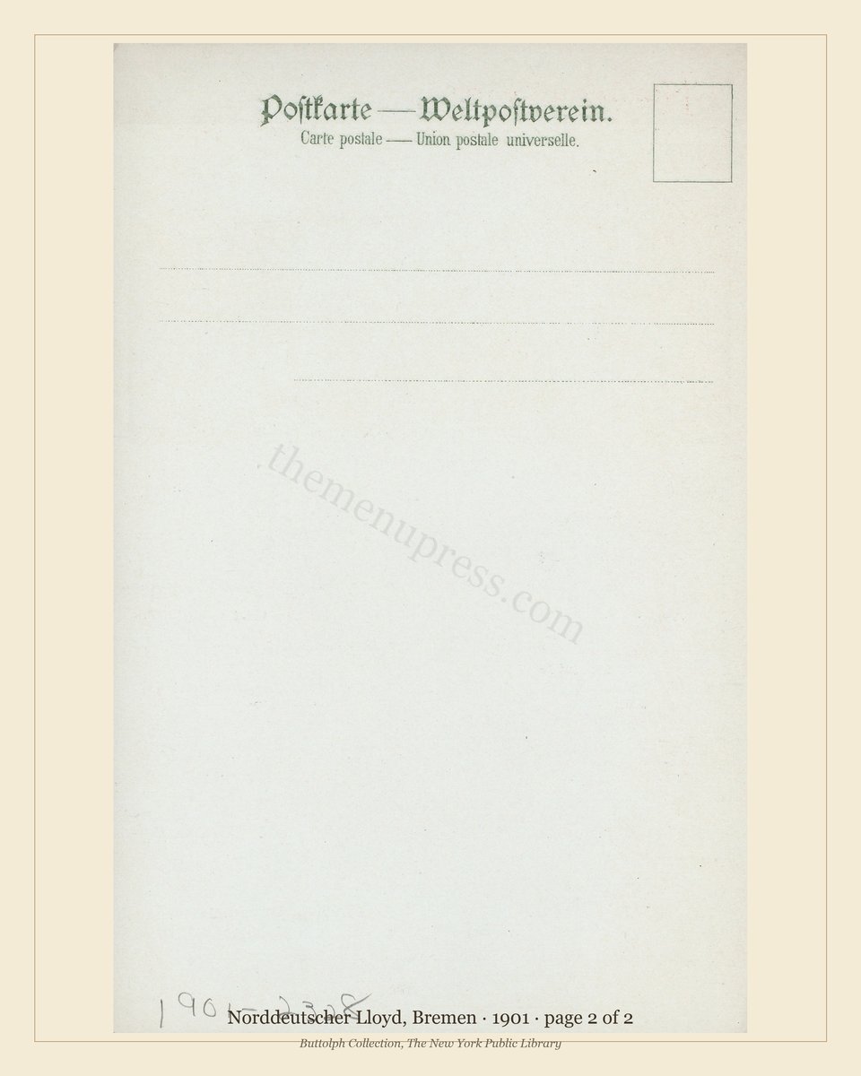 Vintage menu — page 2 of 2