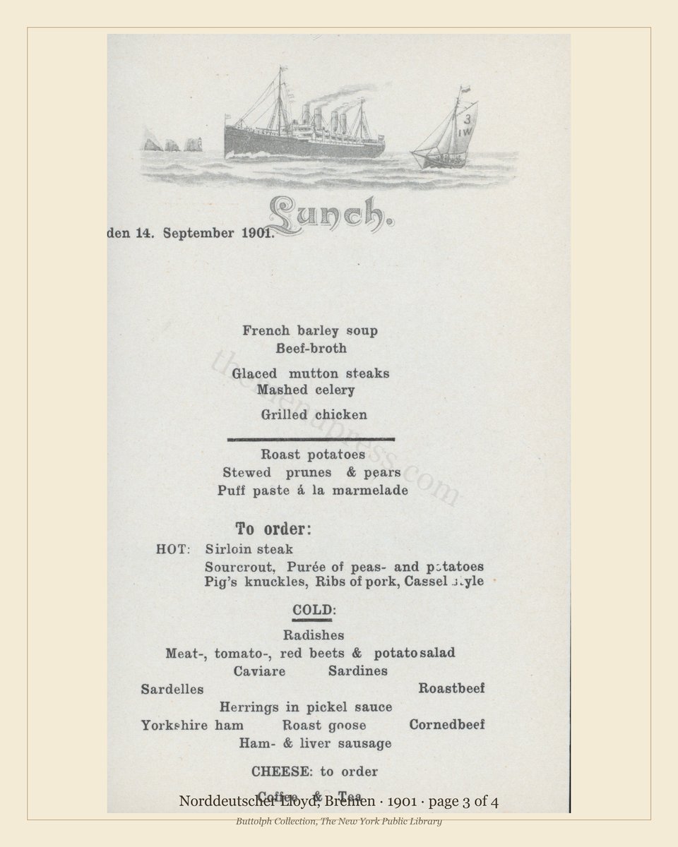 Vintage menu — page 3 of 4