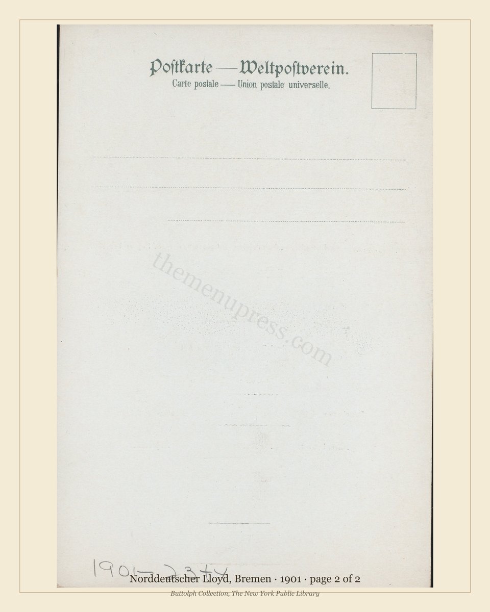 Vintage menu — page 2 of 2