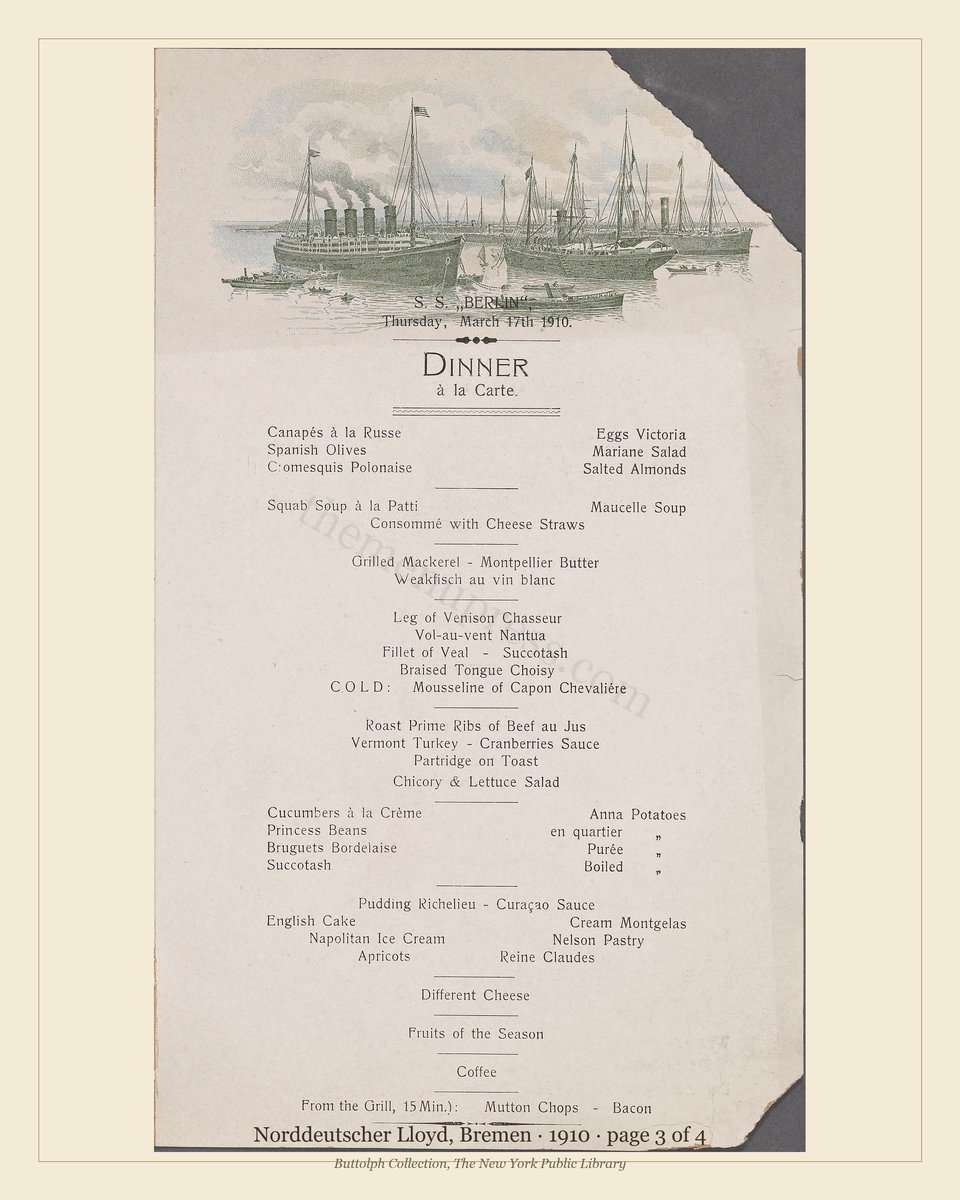 Vintage menu — page 3 of 4