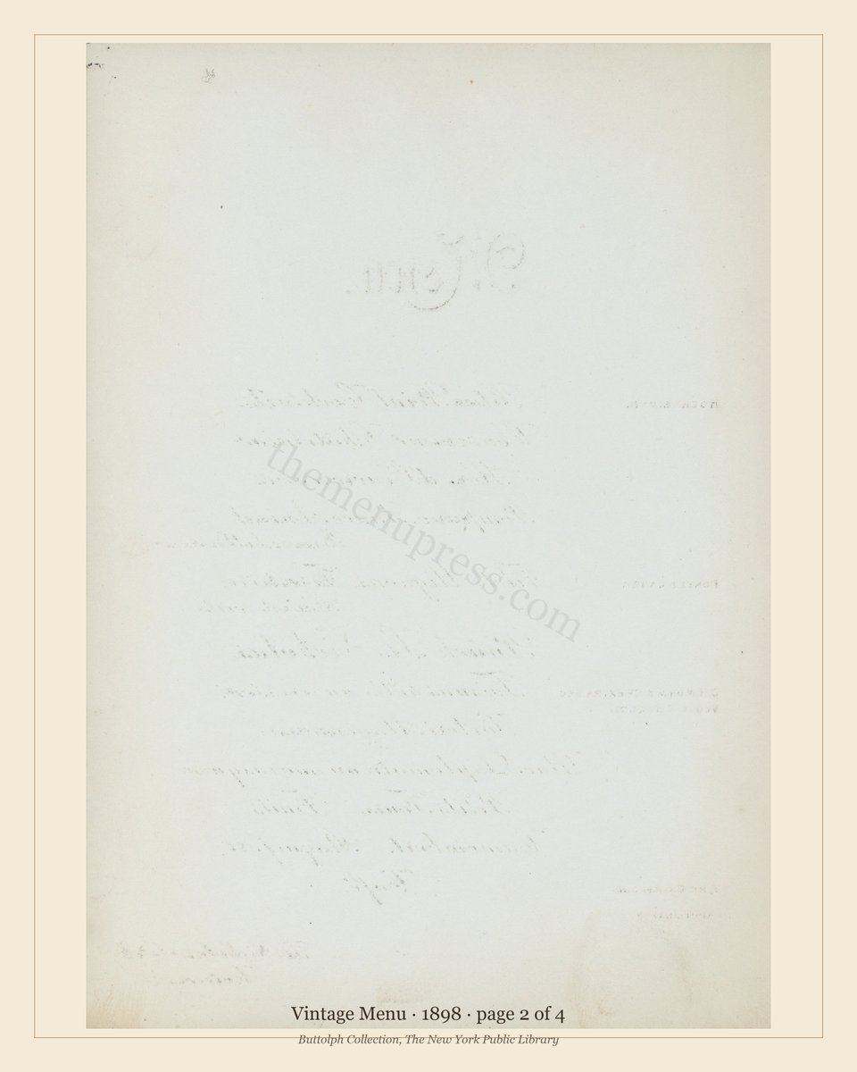 Vintage menu — page 2 of 4
