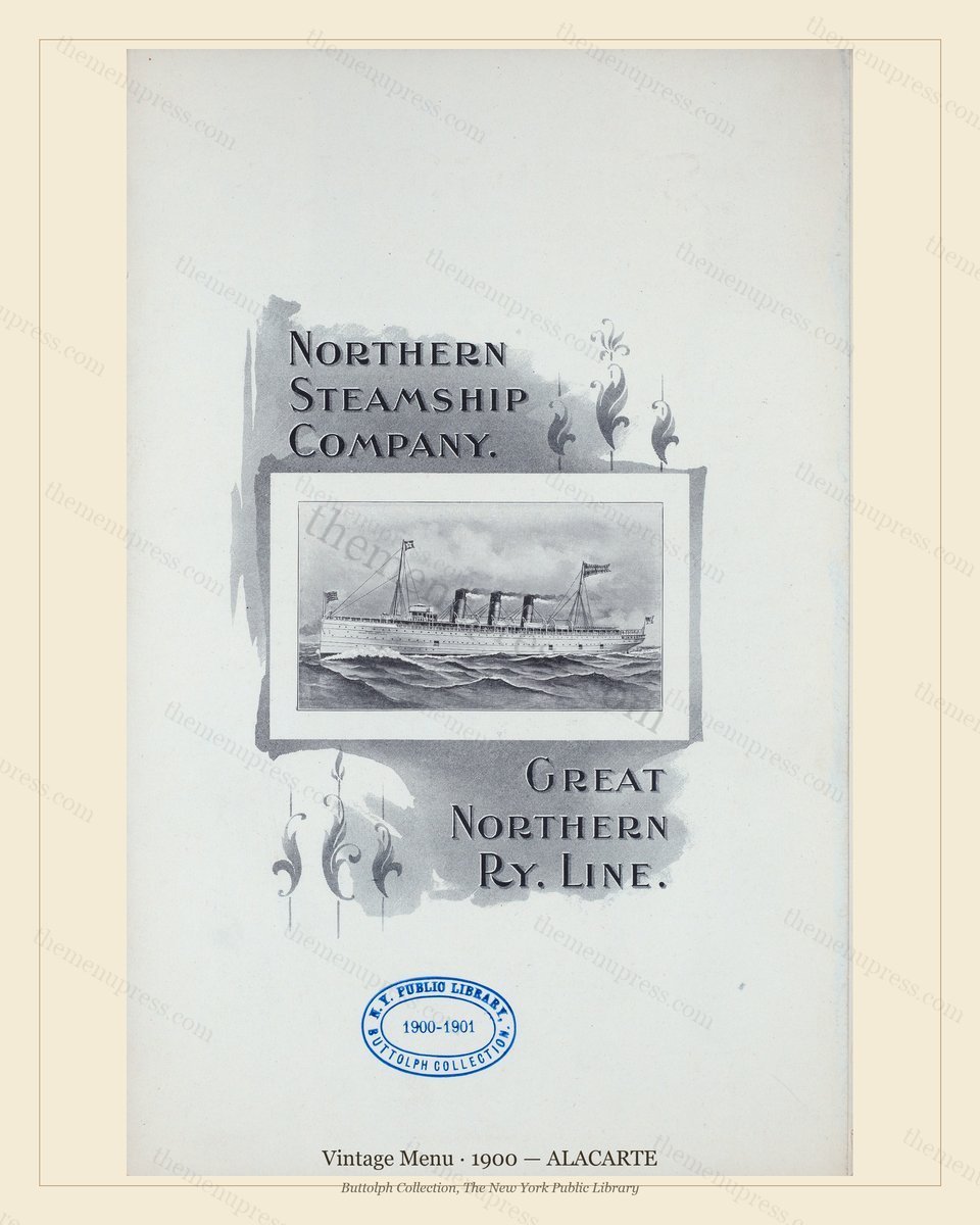 Vintage menu preview — 1900 Vintage ALACARTE Menu — Vintage Menu, Transatlantic Ocean Liner Card (Compl
